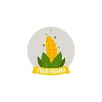 círculo maíz granja insignia emblema logotipo icono ilustración vector
