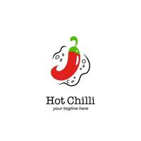 Hot  spicy red chilli pepper logo icon symbol vector