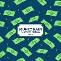 Money rain or dollar rain seamless pattern