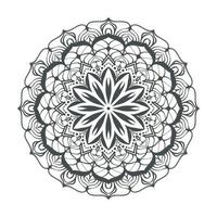 Round mandala design for coloring page and decoration vector