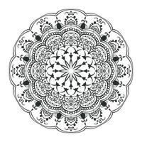 Round mandala design for coloring page and decoration vector