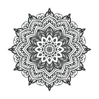 Round mandala design for coloring page and decoration vector