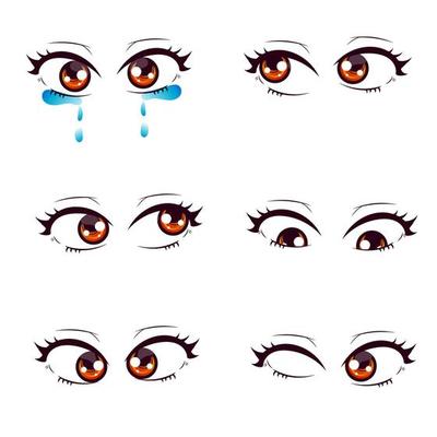 Premium Vector  Cute anime eyes. vector illustration