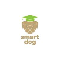 dog with graduation hat logo design vector