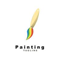 pincel y pintura a todo color con un estilo de diseño minimalista. concepto creativo de diseño de pintura vector