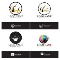logotipo de tratamiento de cabello logotipo de trasplante de cabello, ilustración de diseño de imagen vectorial de logotipo de eliminación