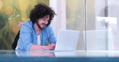 man enjoying relaxing lifestyle photo