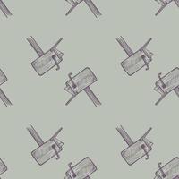 Mailbox with letter engraved seamless pattern. Vintage letterbox in hand drawn style. vector