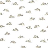 Mountain peak engraved seamless pattern. Vintage rock landscape in hand drawn style. vector