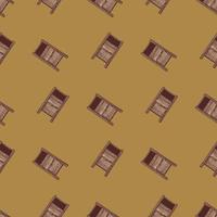 Mailbox engraved seamless pattern. Vintage letterbox in hand drawn style. vector