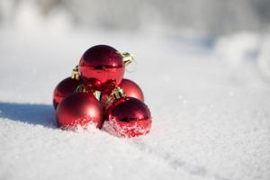 christmas ball in snow photo