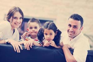 young family at home photo