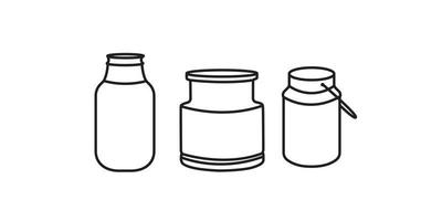 Milk Container or Churn in three shapes. vector illustration