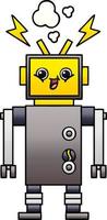 gradient shaded cartoon robot vector