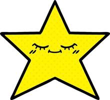 comic book style cartoon gold star vector