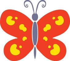 quirky hand drawn cartoon butterfly vector