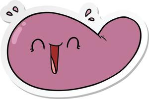 sticker of a cartoon gall bladder vector