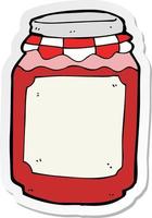 sticker of a cartoon jar of jam vector