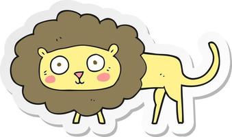 sticker of a cartoon lion vector