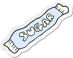 sticker of a cartoon packet of sugar vector