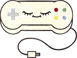 retro illustration style cartoon game controller vector