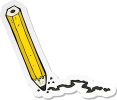 sticker of a cartoon pencil vector