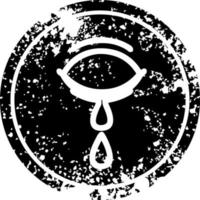 crying eye distressed icon vector