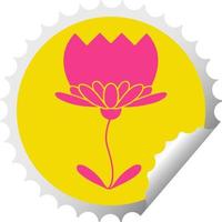 circular peeling sticker cartoon flower vector