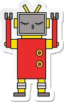 sticker of a cute cartoon robot vector