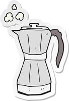 sticker of a cartoon stovetop espresso maker vector