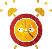 retro illustration style cartoon alarm clock vector