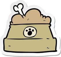 sticker of a cartoon bowl of dog food vector