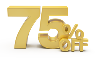 sale number 75 percent off golden png