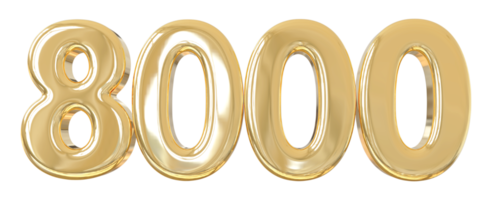 Number 8000 golden png