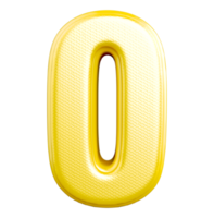 número 0 ouro png