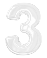 3d silver number 3 png