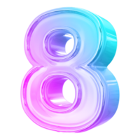 numéro 8 dégradé 3d png