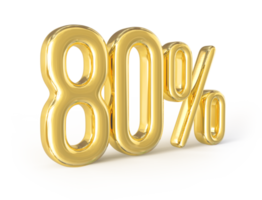 promotion 80 nombre pour cent 3d png