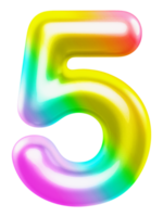 number 5 3d gradient png