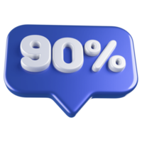 Icon number 90 percent 3d png