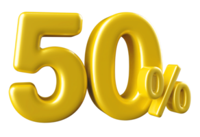 promotion 50 number percent 3d png