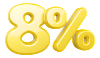 promotion 8 number percent 3d png