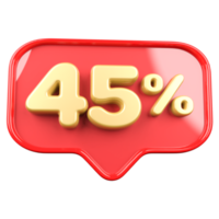 icon number 45 percent promotion png