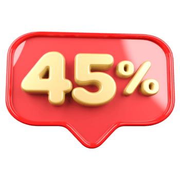 ícone número 45 por cento de promoção png