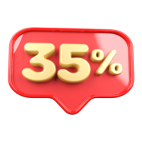 icon number 35 percent promotion png