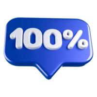 icon number 100 percent 3d png