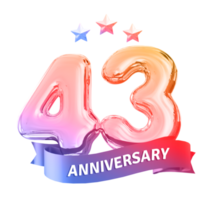 43 anni anniversario numero png