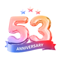 53 years anniversary number png