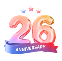 26 anni anniversario numero png