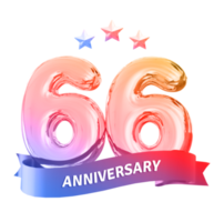 66 anni anniversario numero png